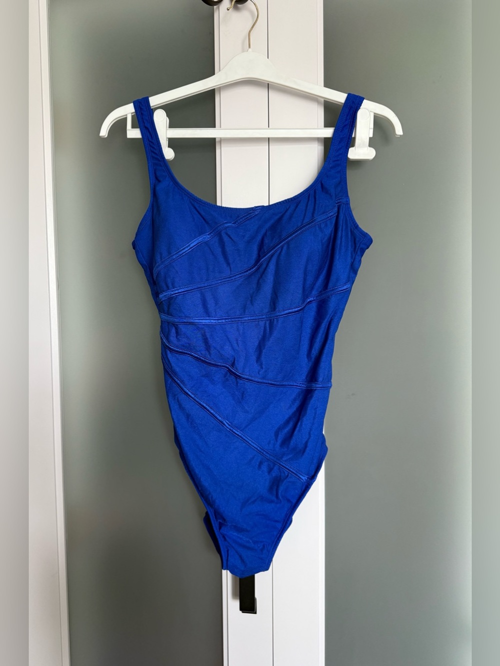 Longitude Royal Blue Paneled Scoop Back One Piece